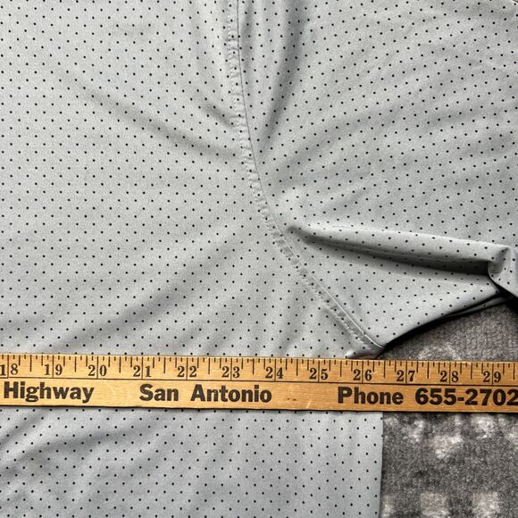 FootJoy FJ Performance Polo Golf Shirt Men’s XXL Gray Navy Polka Dot Stretch - Picture 4 of 8